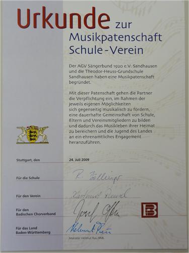 Musikpatenschaft 2009
